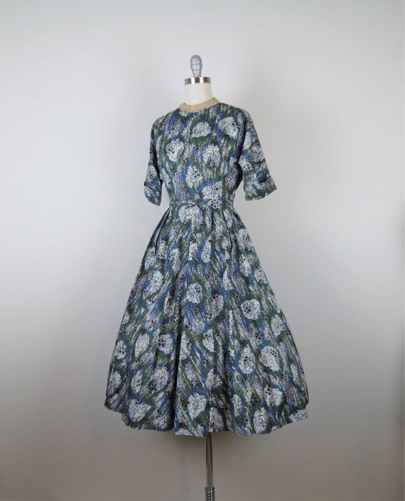 Vintage 1950s fit and flare dress, evening, cockt… - image 6