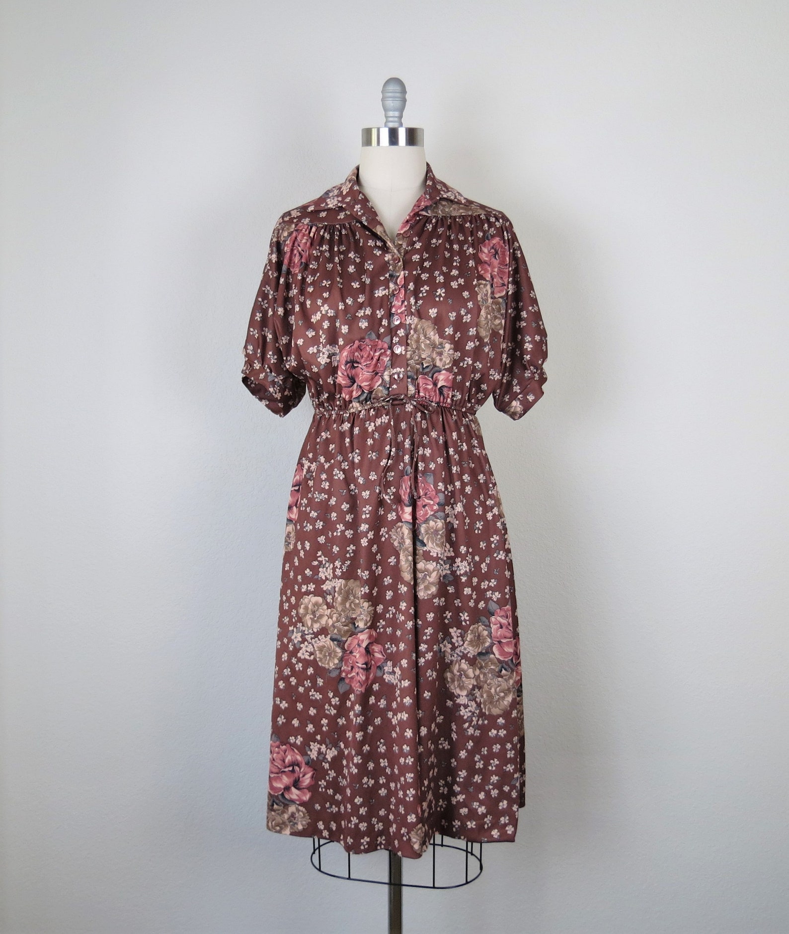 Vintage 1970s Floral Dress Dark Academia Peasant Style Fall - Etsy