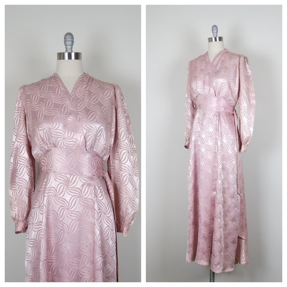 vintage 30s 1930s - 1940s 40s dressing gown, rayon