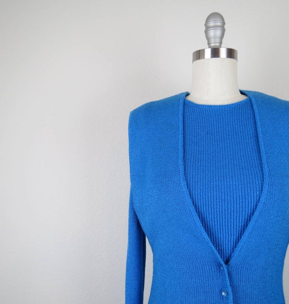 Vintage 1970s knit dress set, 2 piece, vest, mod,… - image 5