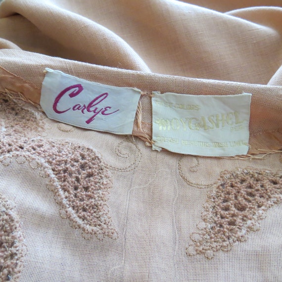 Vintage 1950s dress, embroidered, Moygashel linen… - image 7