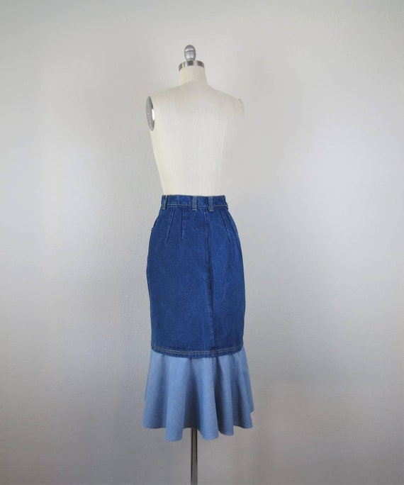 Vintage denim maxi skirt, Frederick's of Hollywoo… - image 5