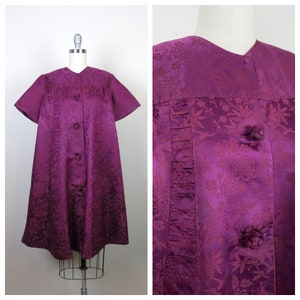 Vintage 1920s 1930s jacket duster Asian silk cocktail coat evening formal floral