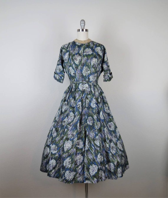 Vintage 1950s fit and flare dress, evening, cockt… - image 2