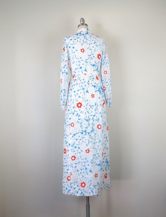 Vintage 1970s flower power floral maxi dress mod … - image 7