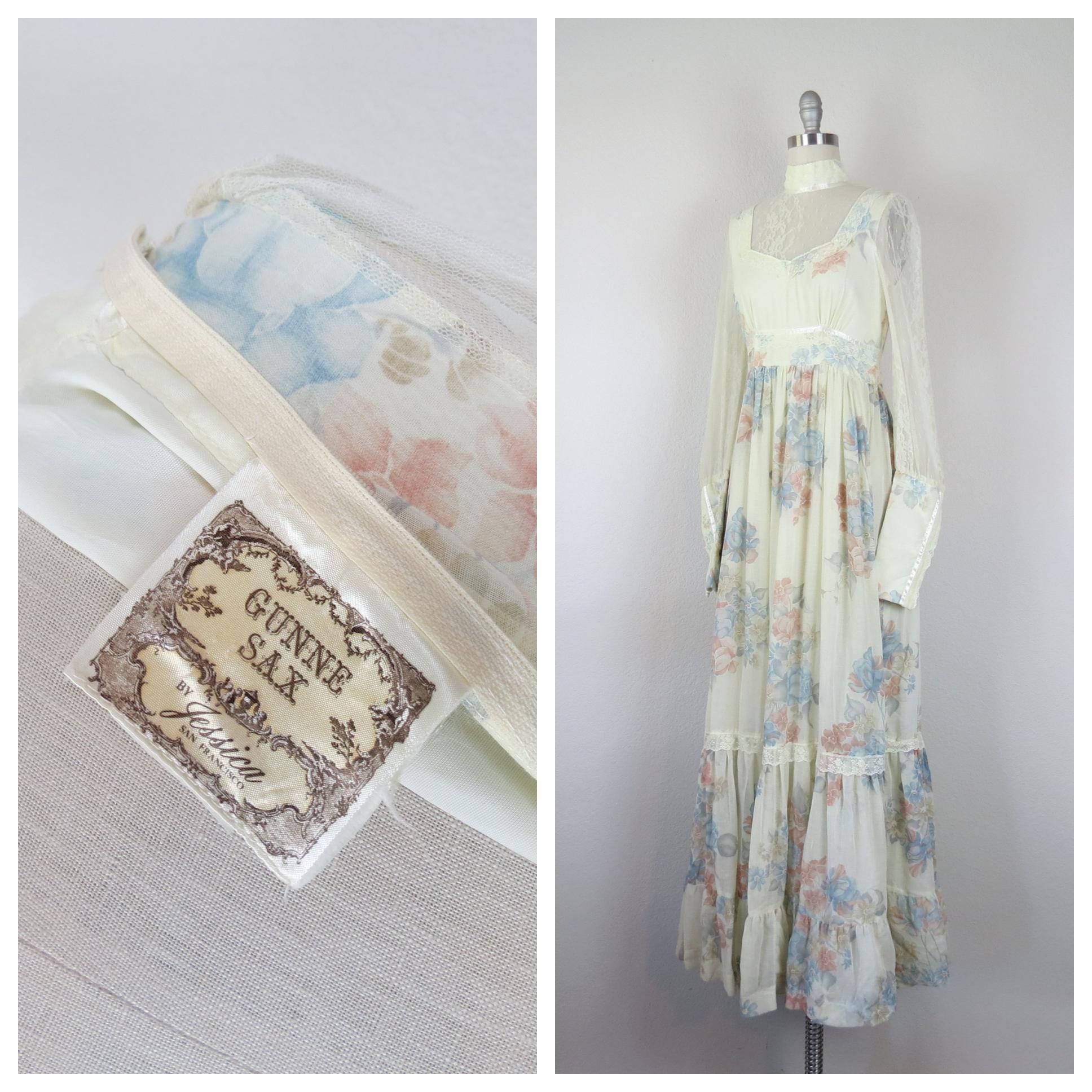 Vintage Gunne Sax Floral Dress - Etsy