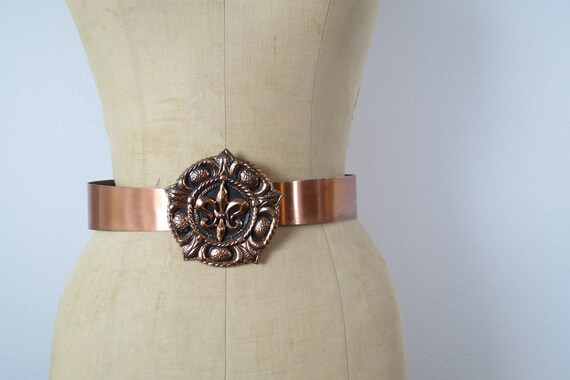 vintage 1960s Renoir copper belt fleur de lis size