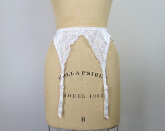 Vintage 1980er Jahre Christian Dior Strumpfband weiße Spitze Dessous Overknee Strümpfe Größe kleines Geschenk für sie