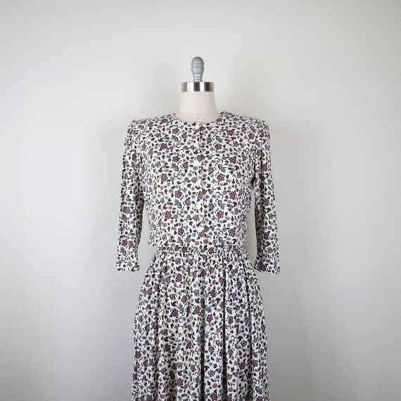 Vintage 1980s floral dress set 2 piece skirt and … - image 3