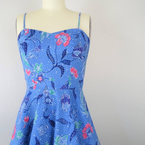 Vintage 1970s cotton floral dress, sundress, bati… - image 5