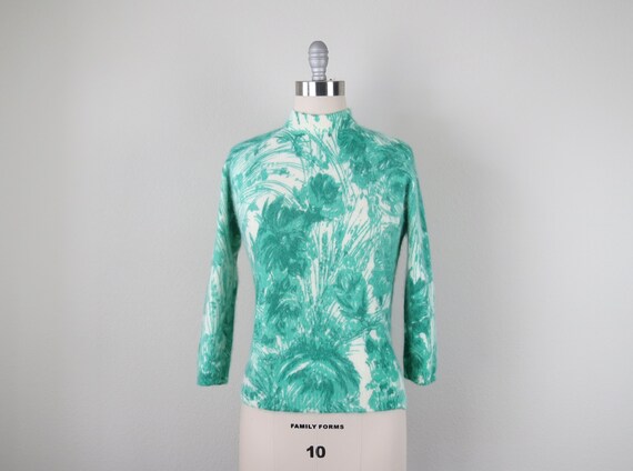printed floral angora sweater