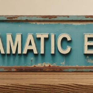 Dramatic exit metal sign 4x16in theatrical plaque for drama room wall decor performance gift