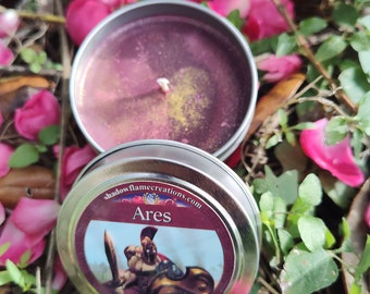 Ares - Deidad griega de la guerra y el coraje - Vela de soja de 4 oz