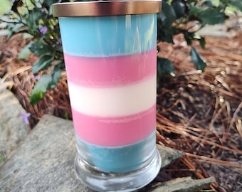 Pride Month - Trans Flag Status Jar Candle