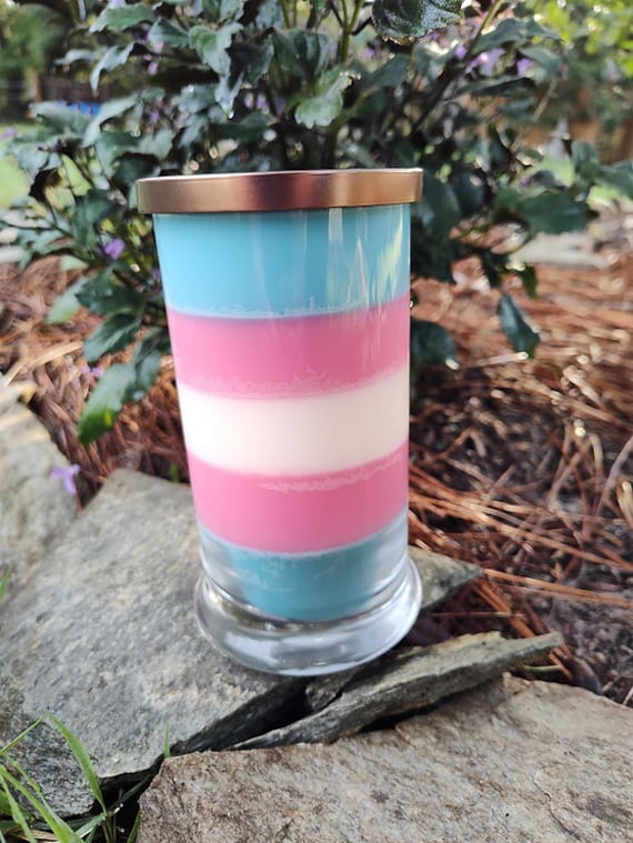 Pride Month - Trans Flag Status Jar Candle