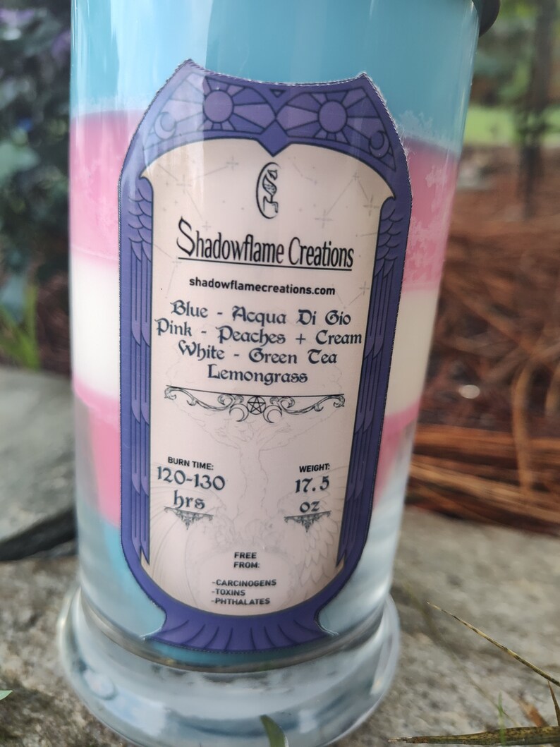 Pride Month - Trans Flag Status Jar Candle image 4