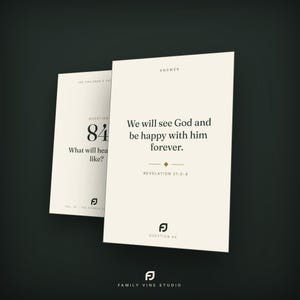 Volume 7 The Church and Forever — Children's Catechism Cards for Kids, Baptism and Lord's Supper, Printable Family Worship Memory Cards