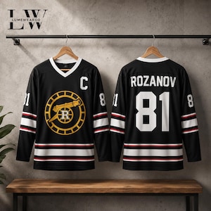 Personalized Hockey Jersey: Rozanov 81 Long Sleeve V-Neck T-Shirt