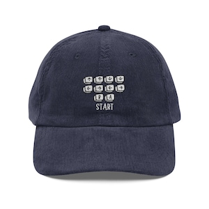 Konami Code embroidered hat for video game enthusiasts | Corduroy Baseball Hat