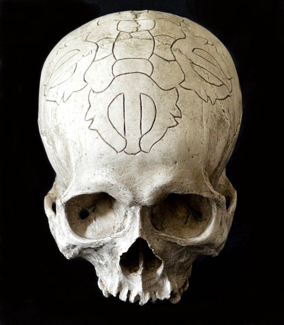 Tibetan Hand Carved Skull Replica Etsy