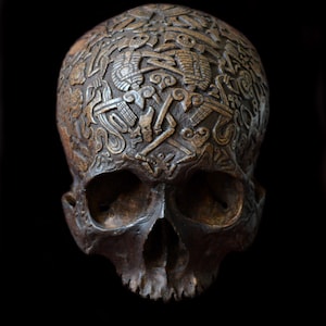 Tibetan Hand Carved Skull Replica