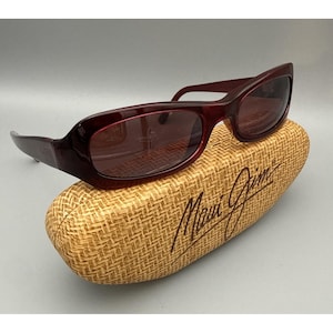 Maui Jim Authentic Ruby Red Frame + Maui Rose Polarized Sonnenbrille – Auslaufmodell & Etui