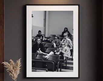Poster di SATC / Quadro minimalista di New York / Illustrazione in bianco e nero della vita cittadina / Decorazione estetica ispirata alla serie TV / Regalo unico per gli appassionati di moda