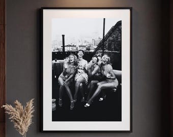 SATC-poster | Zwart-wit tv-show muurkunst | Vintage modefotografie-print | Meisjesnachtdecoratie | Esthetisch stadsappartement