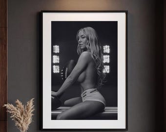 Sydney Sweeney Sports Ad Poster, Football Photography Print, Modern Celebrity Wall Art, Game Day Aesthetic Decor, Sports Fashion Poster