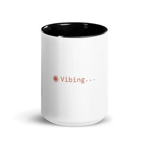 Vibing Ceramic Mug – Minimalist Coffee Cup with Color Inside