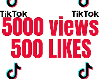 5000 visualizzazioni su TikTok + 500 like su TikTok, servizio di promozione su TikTok, crescita sui social media, aumento dell'engagement.