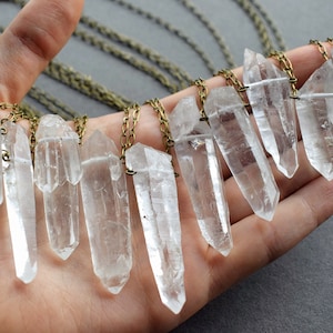 Laser Quartz Necklace - Clear Quartz Necklace - Raw Crystal Necklace - Crystal Talisman Necklace - Boho Crystal Pendant - Diamantina Quartz