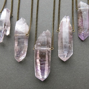Vera Cruz Amethyst Necklace - Raw Amethyst Necklace - Purple Raw Crystal Jewelry - Boho Raw Gemstone Jewelry - February Birthstone Necklace