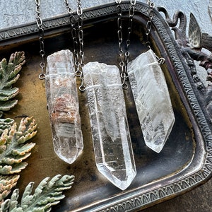 Tornado Phantom Quartz Necklace, Scenic Lodolite Pendant, Garden Quartz Jewelry, Raw Crystal Necklace, Goth Boho Wiccan Whimsigoth Talisman