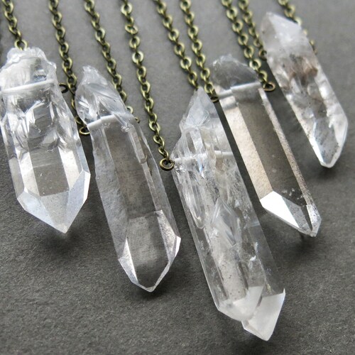 Raw Clear Quartz Necklace Raw Crystal 