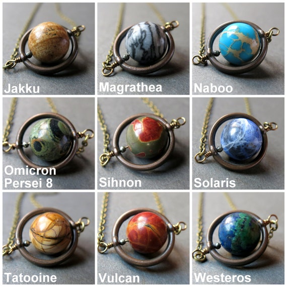 Glow In the Dark Galaxy System Double Sided Glass Planet Necklace Pendant  Gifts | eBay