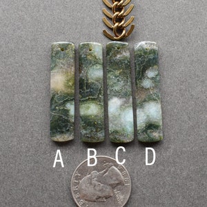 Moss Agate Necklace Long Stone Necklace Agate Stone Necklace Raw Stone Jewelry Green Stone Pendant Bohemian Pendant image 7