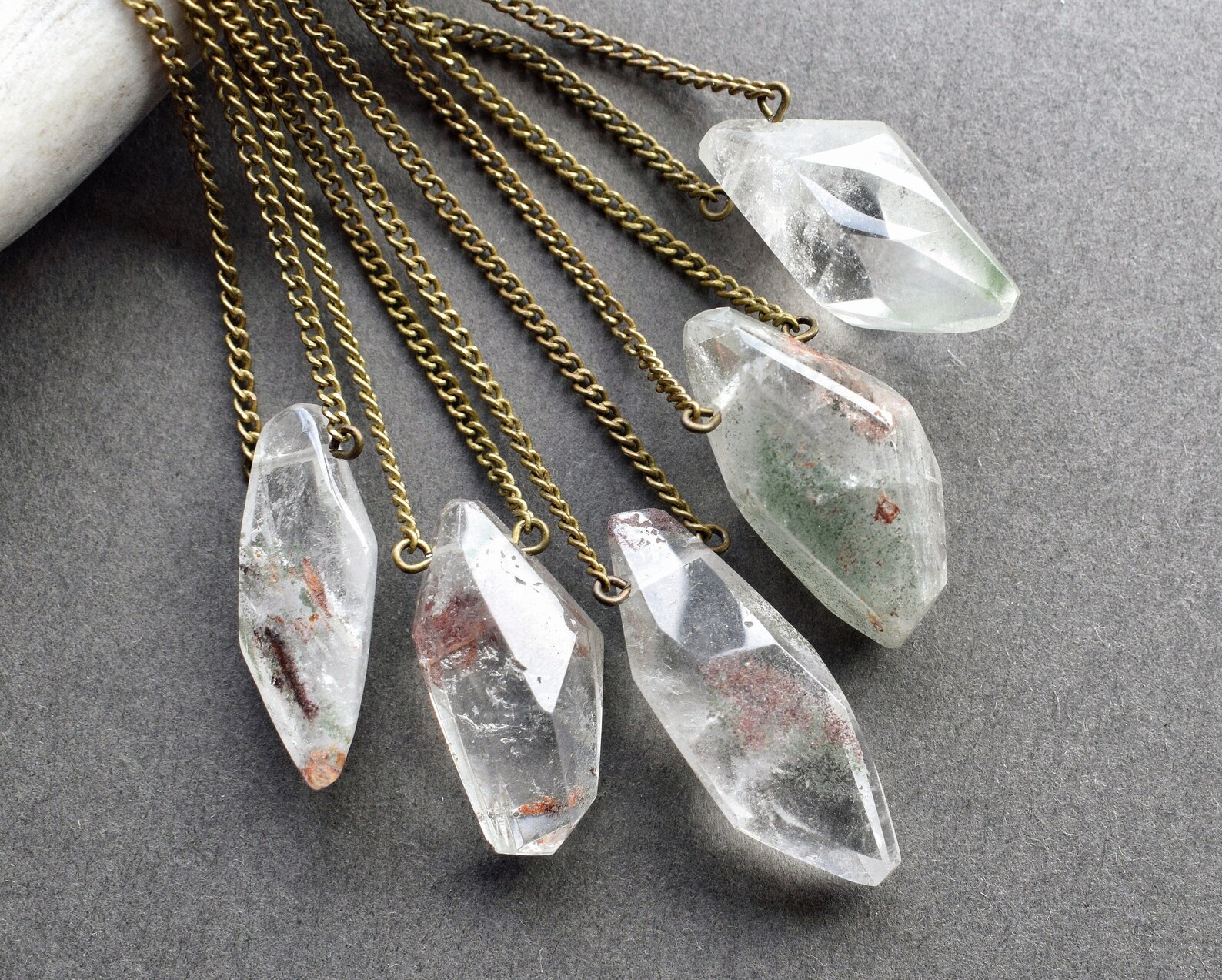 Garden Quartz Necklace Lodolite Crystal Necklace Phantom Etsy