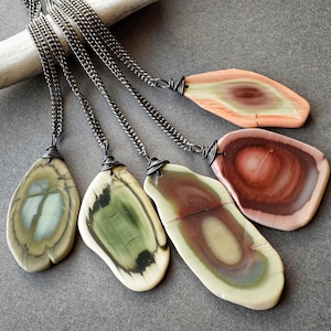 Royal Imperial Jasper Necklace - Raw Stone Pendant - Witchy Stone Necklace - Natural Jasper Pendant - Jasper Jewelry - Gemstone Necklace