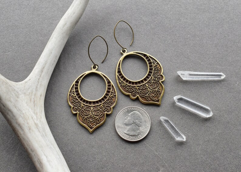 Bronze Mandala Earrings Festival Jewelry Big Bronze Etsy