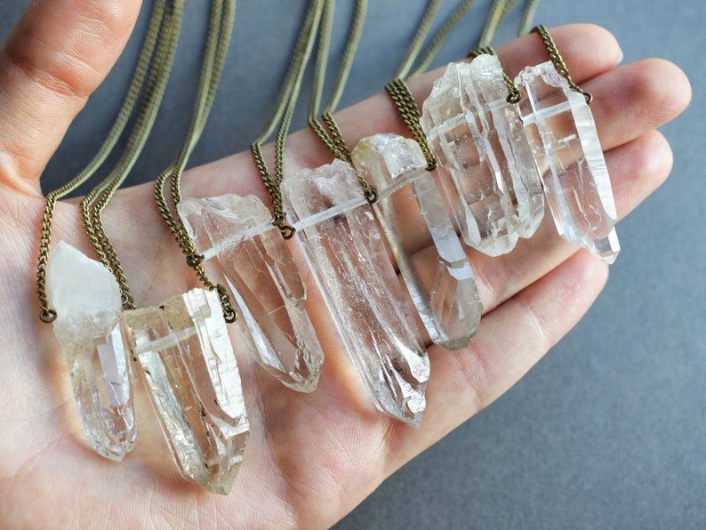 Cathedral Quartz Necklace Clear Quartz Pendant Raw Crystal Necklace Bohemian Quartz Jewelry Unique Lightbrary Quartz Crystal Jewelry image 2