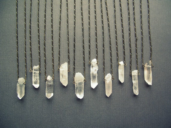 Etsy clear quartz necklace deals