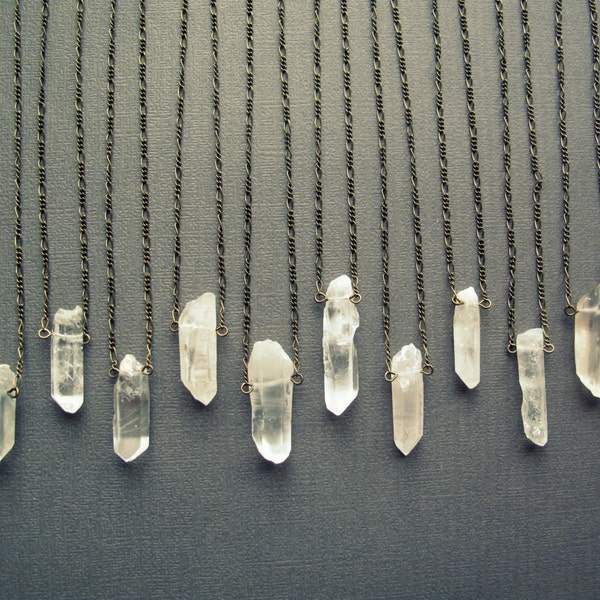 Clear Quartz Necklace - Raw Crystal Necklace - Quartz Crystal Pendant - Raw Quartz Necklace - Quartz Jewelry - Boho Crystal Jewelry