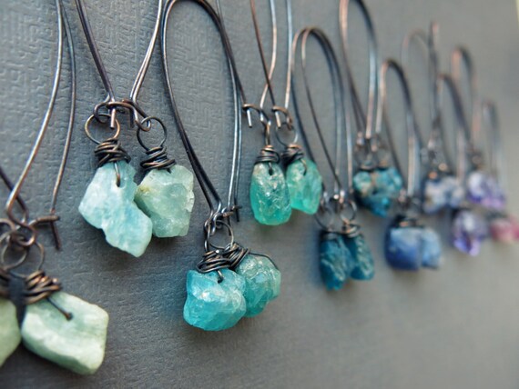 Raw gem shop earrings