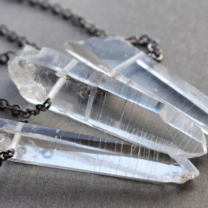 Colombian Lemurian Quartz Necklace Optical Clear Quartz Pendant Mens Raw Crystal Necklace Witchy Crystal Jewelry Boho Pagan Talisman image 5
