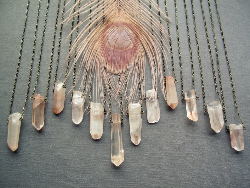 Rose Quartz Necklace Raw Crystal Image 0