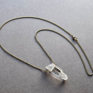 Cathedral Quartz Necklace Clear Quartz Pendant Raw Crystal Necklace Bohemian Quartz Jewelry Unique Lightbrary Quartz Crystal Jewelry image 3