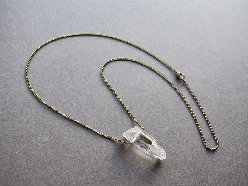 Cathedral Quartz Necklace Clear Quartz Pendant Raw Crystal Necklace Bohemian Quartz Jewelry Unique Lightbrary Quartz Crystal Jewelry image 3