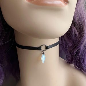 Mini Mondstein Choker Halskette, Mondstein Choker Halsband, Mondstein Choker Halsband, Choker Halsband für Frauen, Gothic Halsband, Kristall Choker, Halsband Bild 12