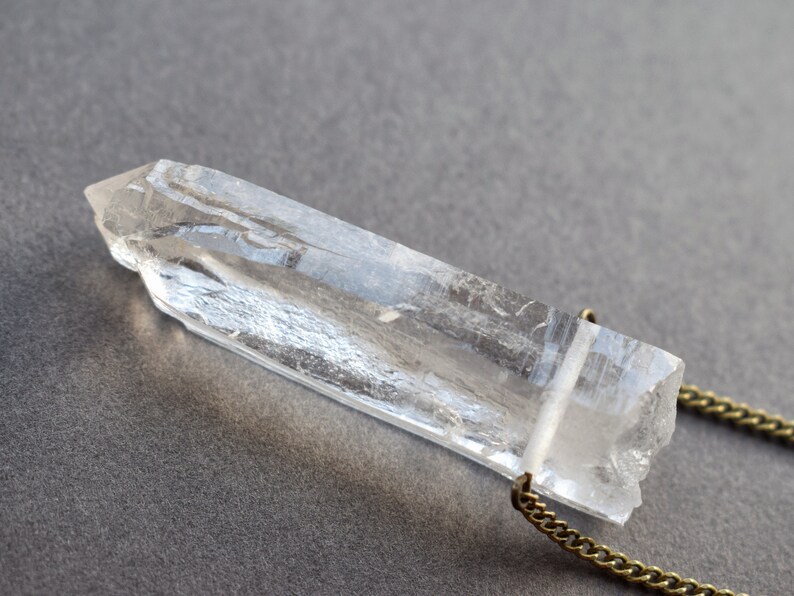 Cathedral Quartz Necklace Clear Quartz Pendant Raw Crystal Necklace Bohemian Quartz Jewelry Unique Lightbrary Quartz Crystal Jewelry image 6